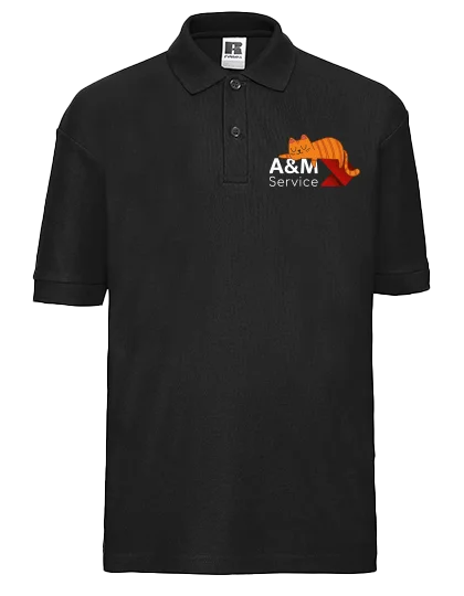 Kids Classic Polo mit A&M Katzen-Motiv