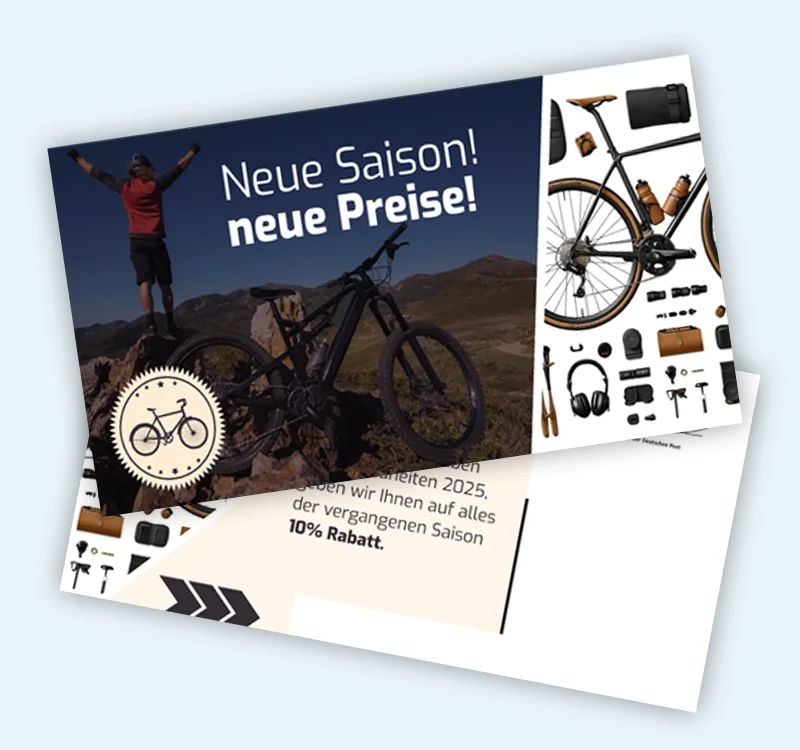 Maxi-Postkarte für Bike-Mailing