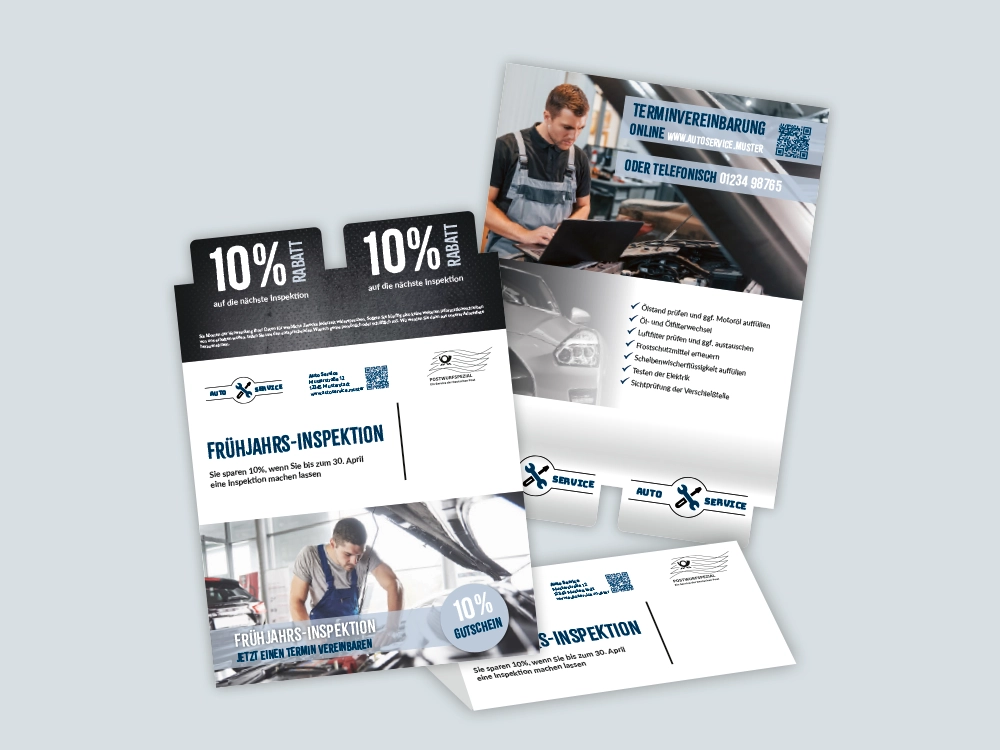 Selfmailer mit Gutscheinkarten (Frühjahrs-Inspektion)