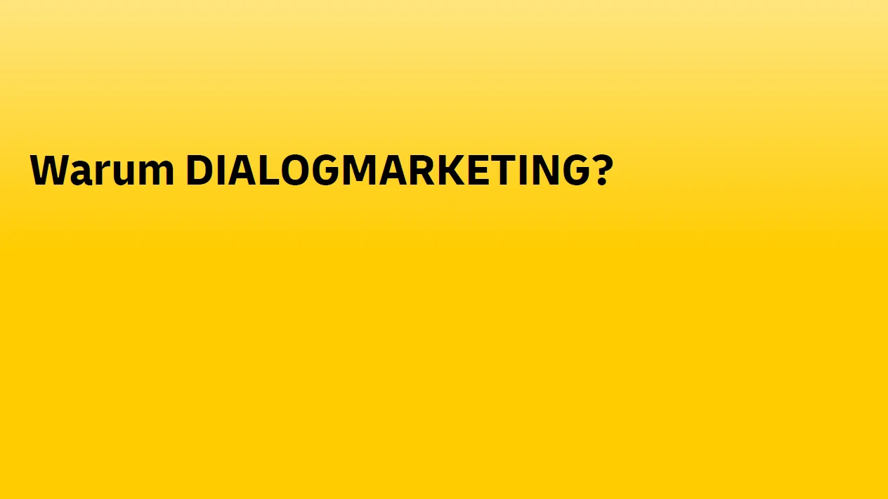 Titel der Brosch&uuml;re &bdquo;Warum Dialogmarketing?&ldquo;